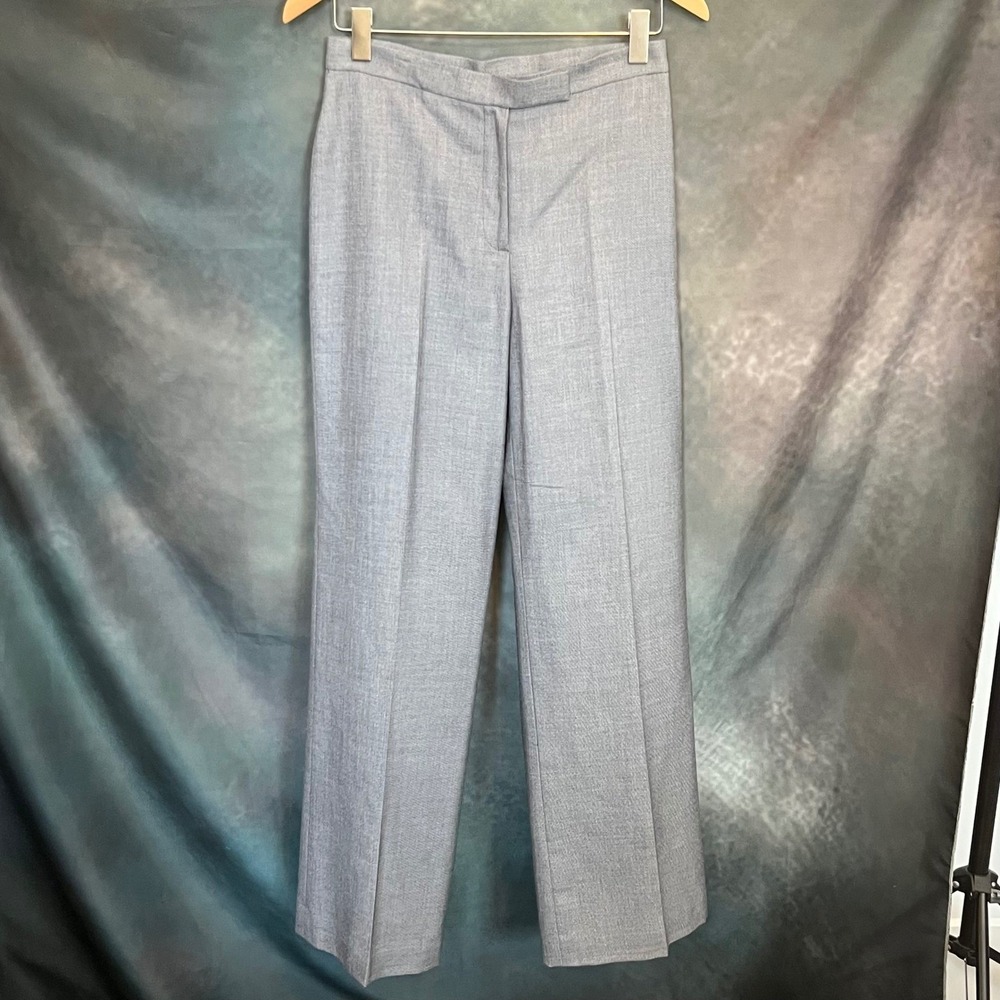 Liz Claiborne Womens Gray Suit Pants Size 4 Flat Front Wide Leg‎